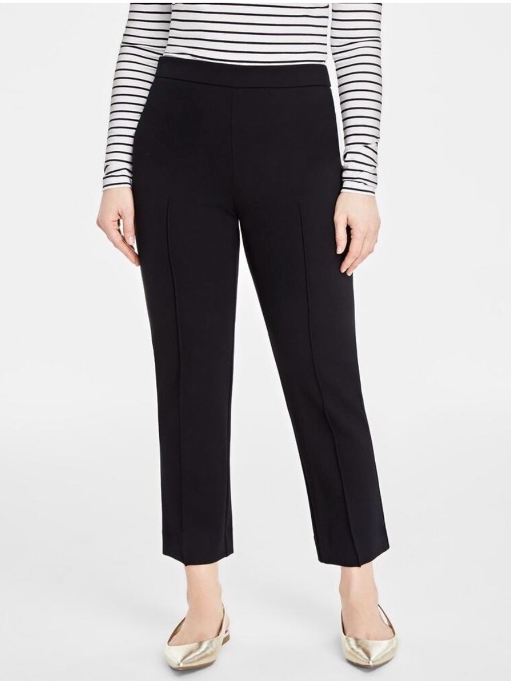 On 34th point knit pull on ankle pants black size xs